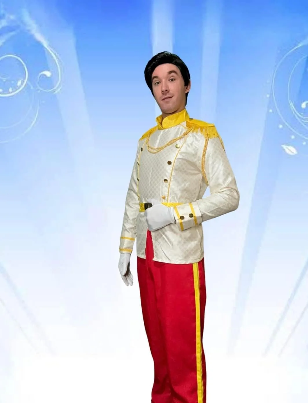 Prince Charming-inspired royal character performer at a children’s birthday party.
