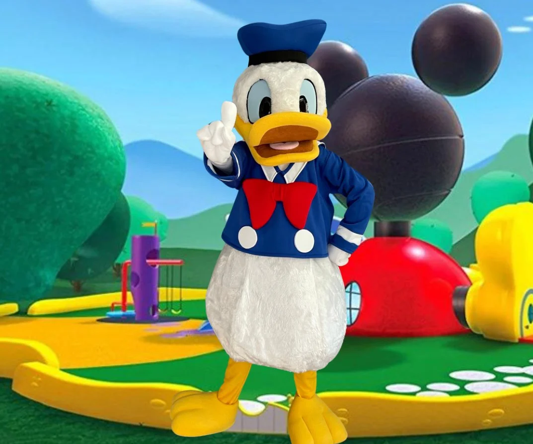 Donald Duck character performer for hire creating magical birthday memories across Kissimmee, Orlando, Celebration, Davenport, and Central Florida.