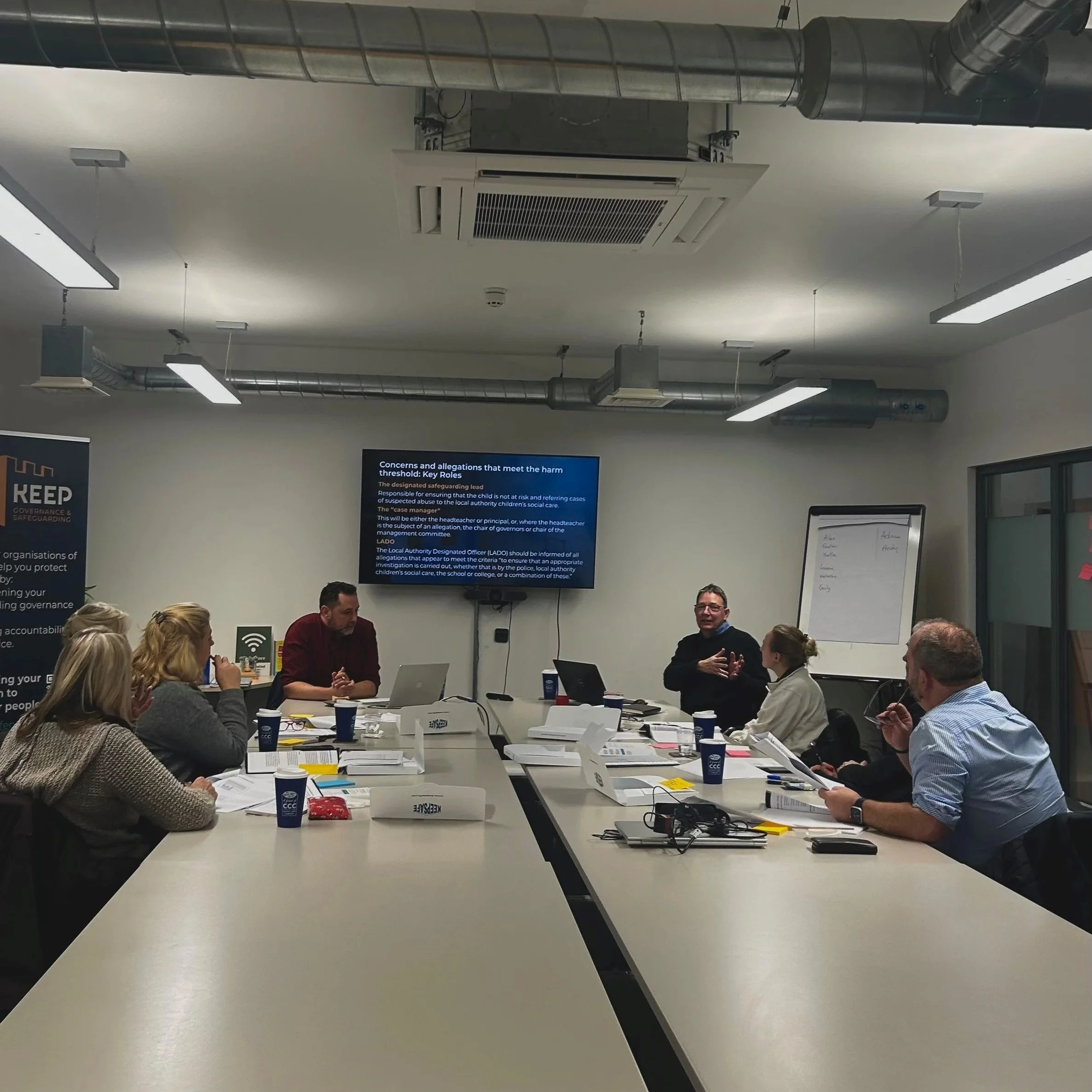 Andy and Adrian delivering Designated Safeguarding Lead training at the Shell Store, Hereford.