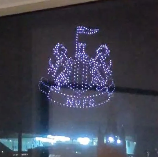 A drone show at a Premier League football club, where Andy delivered safeguarding training. 