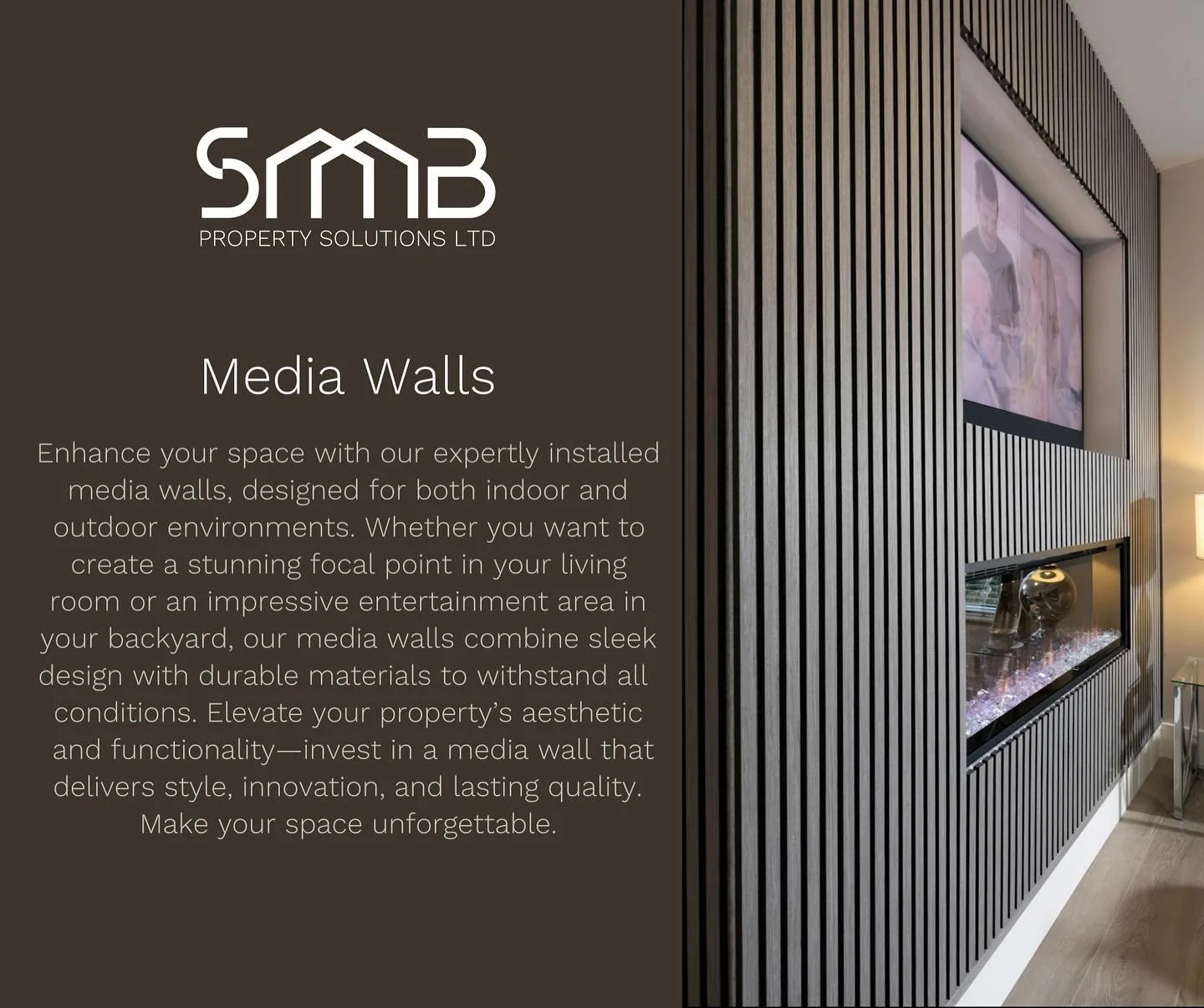 Thinking of updating your lounge or TV area? Why not install a Media Wall. 😍 These can also be fitted outdoors under Outdoor Kitchen areas or Pergolas. 
For more information contact shane@smbpropertysolutionsltd.co.uk 

#mediawalldesign #mediawall