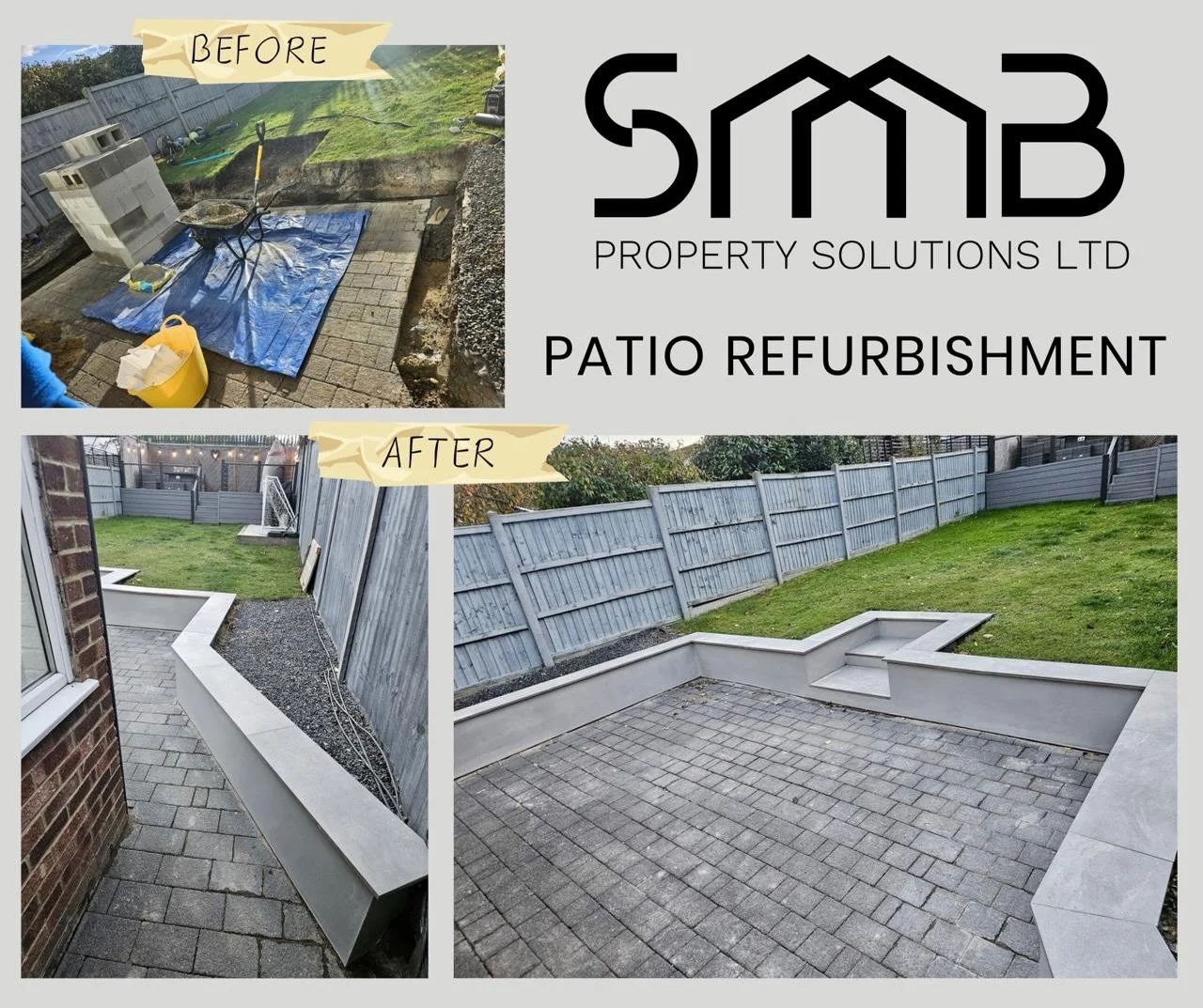 Get your garden ready for next Spring! Book your outdoor project  in now to save disappointment. 
Phone: 07984 023110
Email: shane@smbpropertysolutionsltd.co.uk