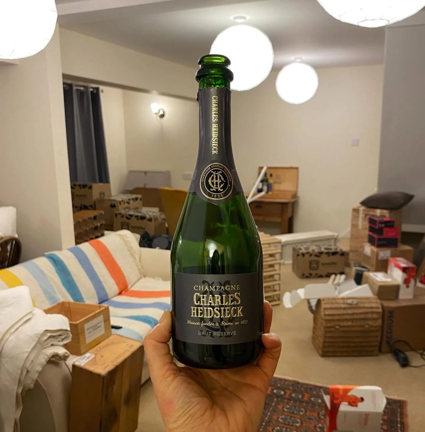 Amidst the chaos&hellip; a little bottle of Charles always helps! 🥂 @charlesheidsieckchampagne