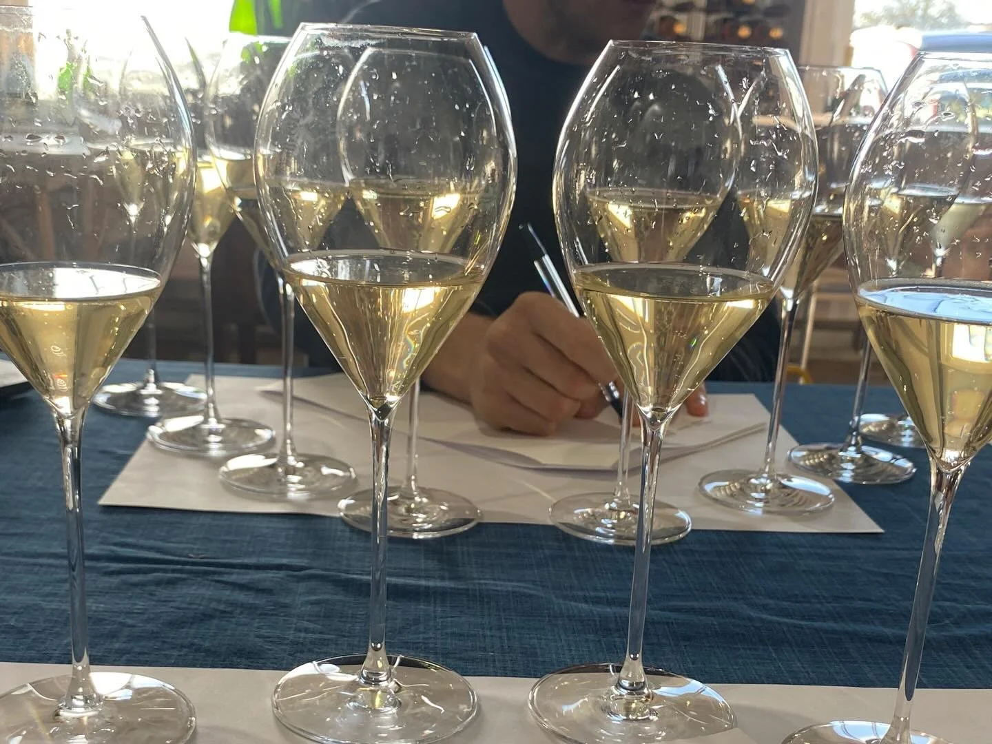 Spot of dosage testing for some sparkling wines for future release. Always a bit of a balancing act and crystal ball work predicting what more lees age / cork age / time in bottle impact will have.