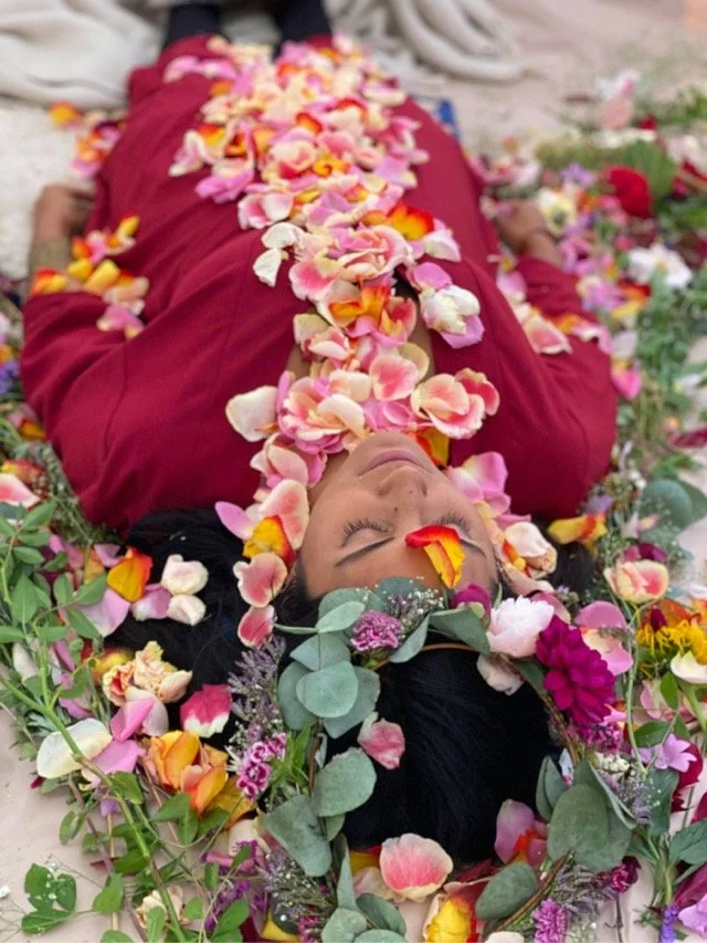 Post partum flower ceremony for Sarah, facilitated by Kaya.