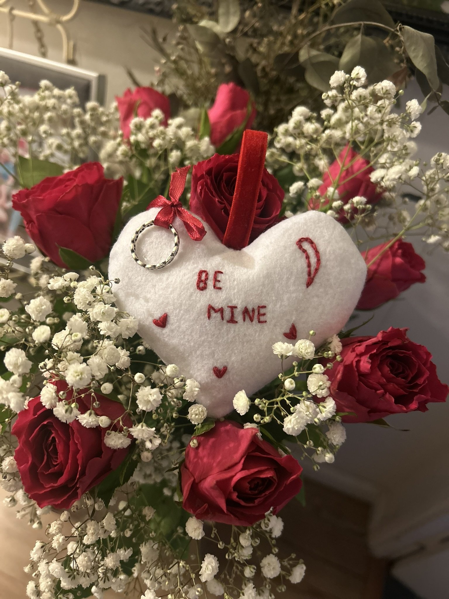 'Be Mine' Heart Cushion Keepsake