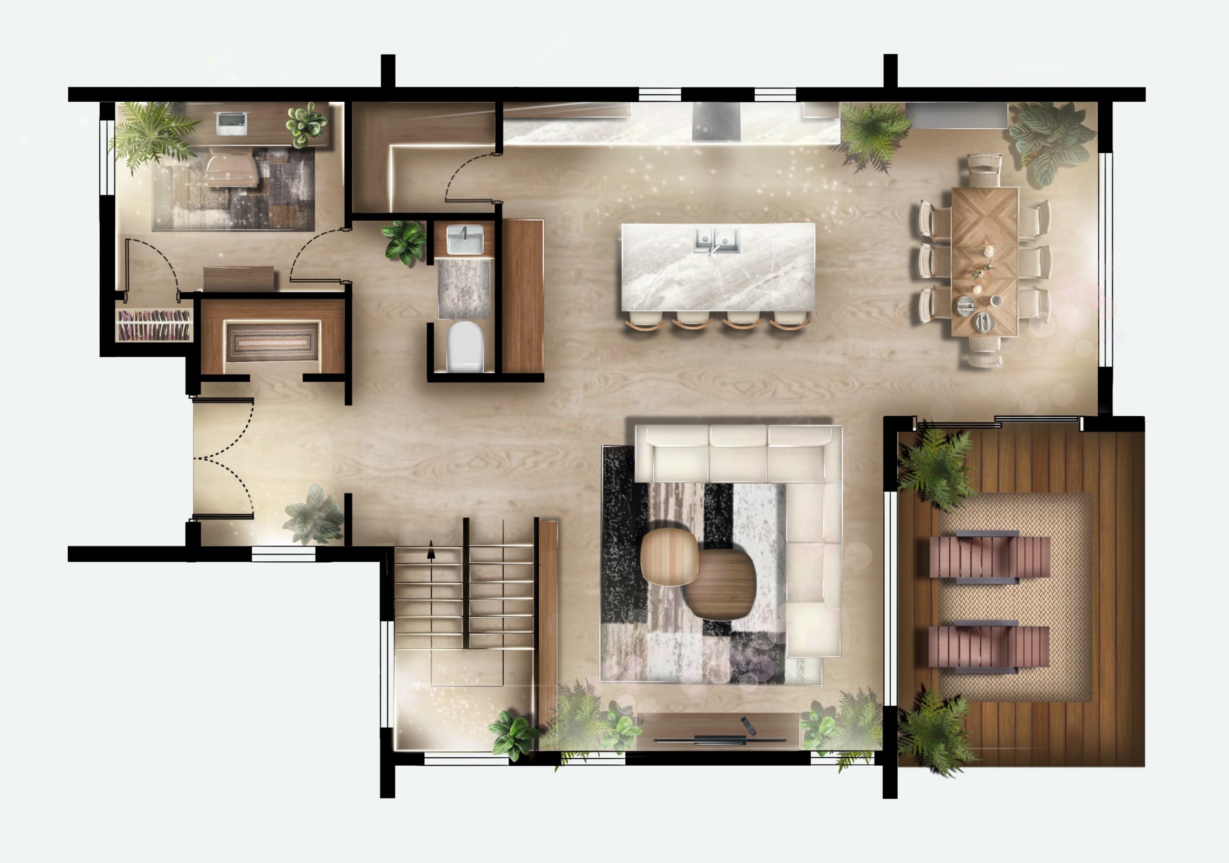 Floor Plan | Sketchup & Procreate
