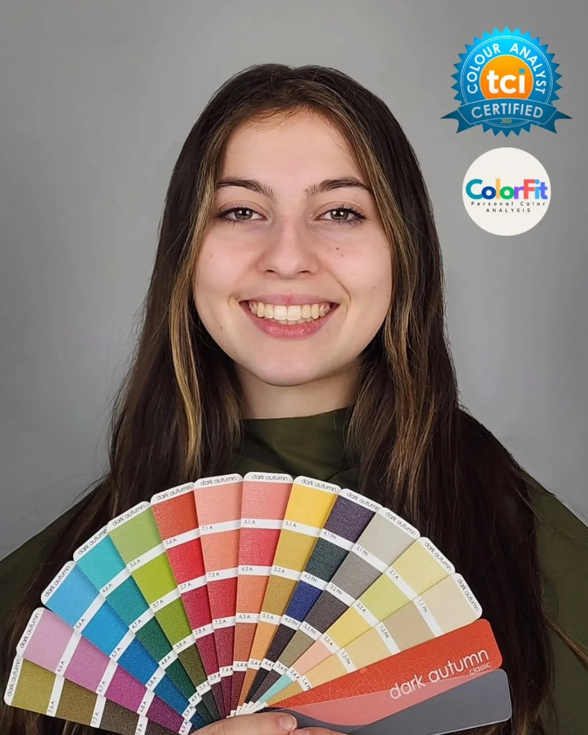 Hue ✨️ Value ✨️ Chroma
These are the dimensions of color that we test during a personal color analysis. 

Your unique combination of the three determines which tone (season) you are!

All 65+ colors in your tone work in perfect harmony with your natu
