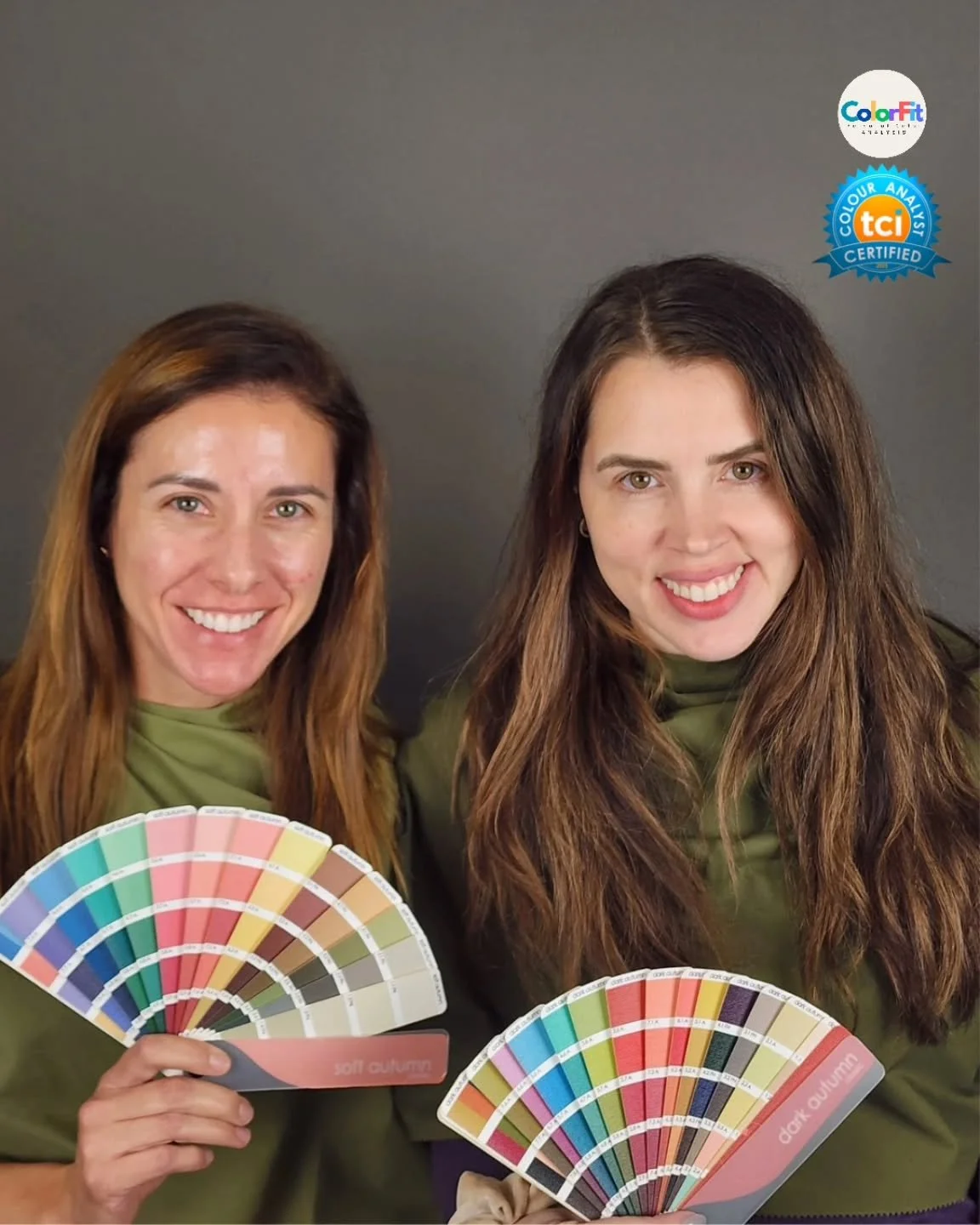 Discovering your colors with friends is so much fun! 
I was lucky to meet these two gorgeous friends on their color journey. 
✨️Previously draped in a 4 season system as a spring and a summer, they were excited to see where they'd land in TCI's Preci