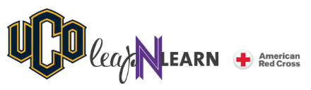 UCO Leaf N Learn logo with American Red Cross symbol.