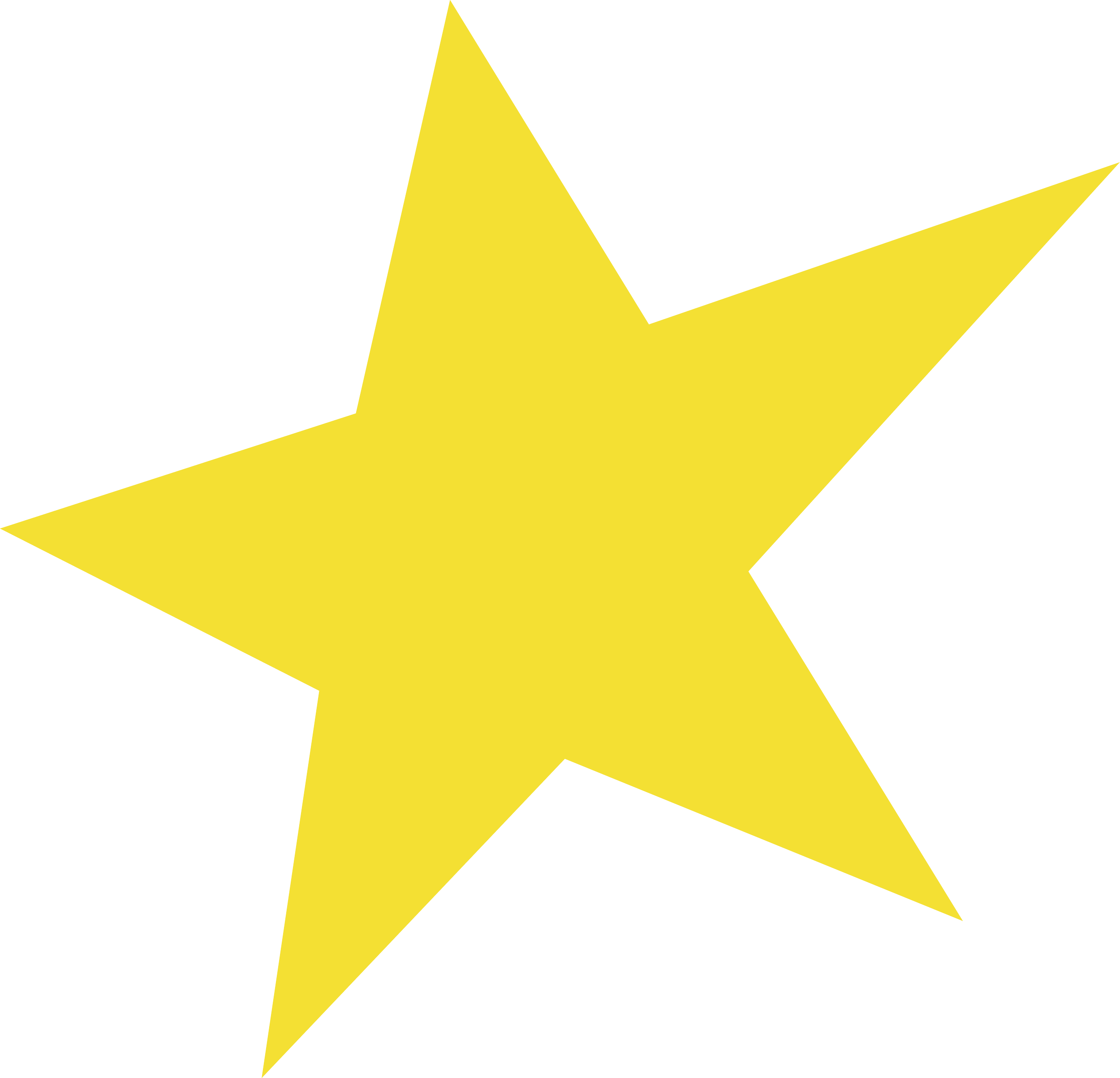 Yellow star with five points on a black background.