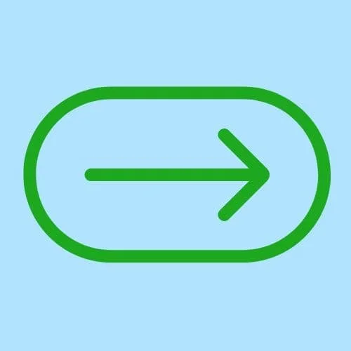 Grüner Pfeil in einem Kreis auf hellbluem Hintergrund.