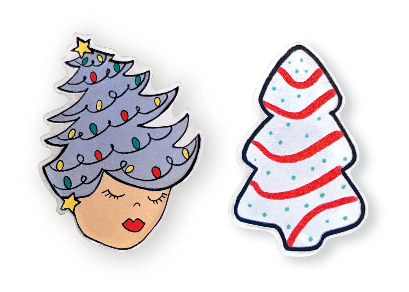 Maude + Tree Holiday Pin Set