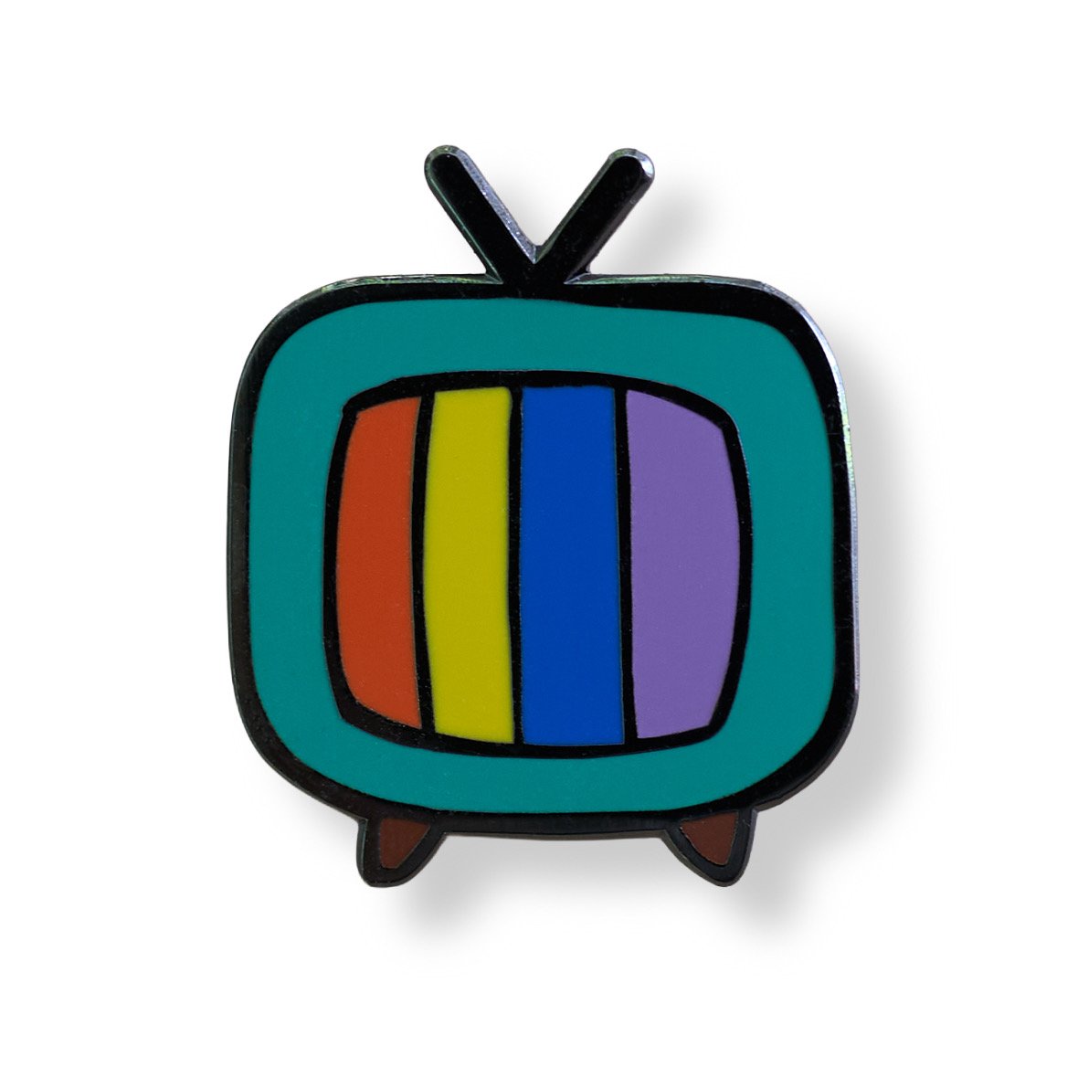 Retro Rainbow TV Pin