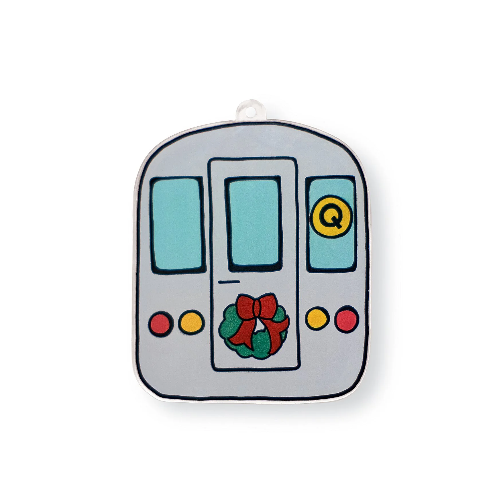 Q Train with Wreath Ornament