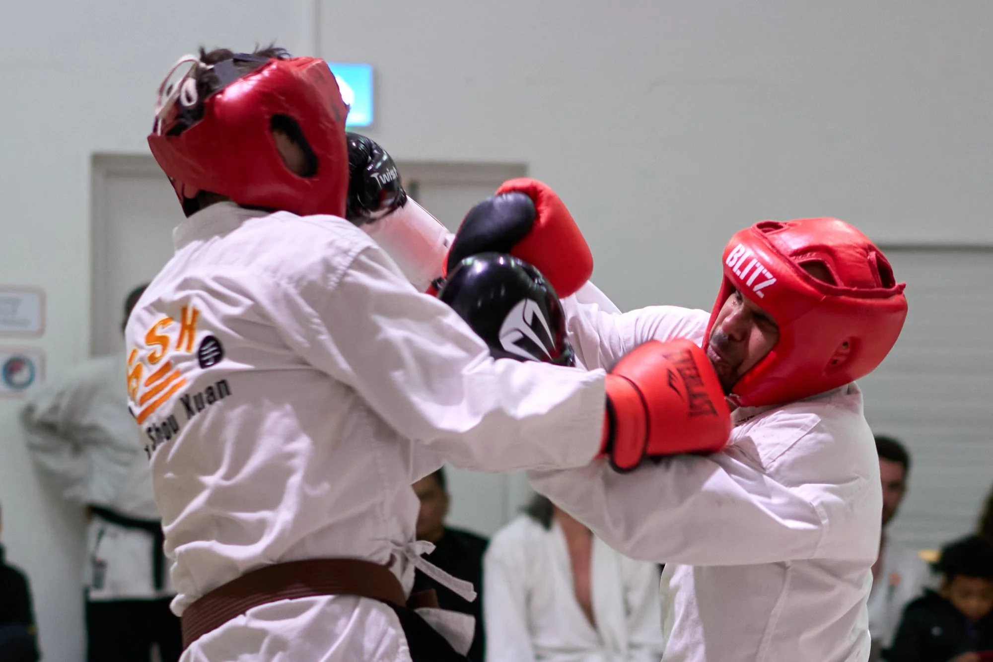 Candidates sparring at the Black Belt Grading November 2025