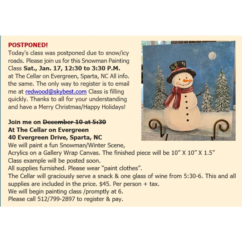 Studio Redwood Snowman Painting