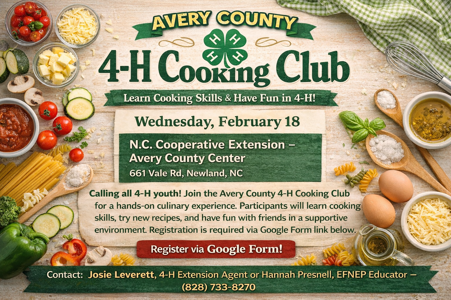 Avery County 4-H Cooking Club