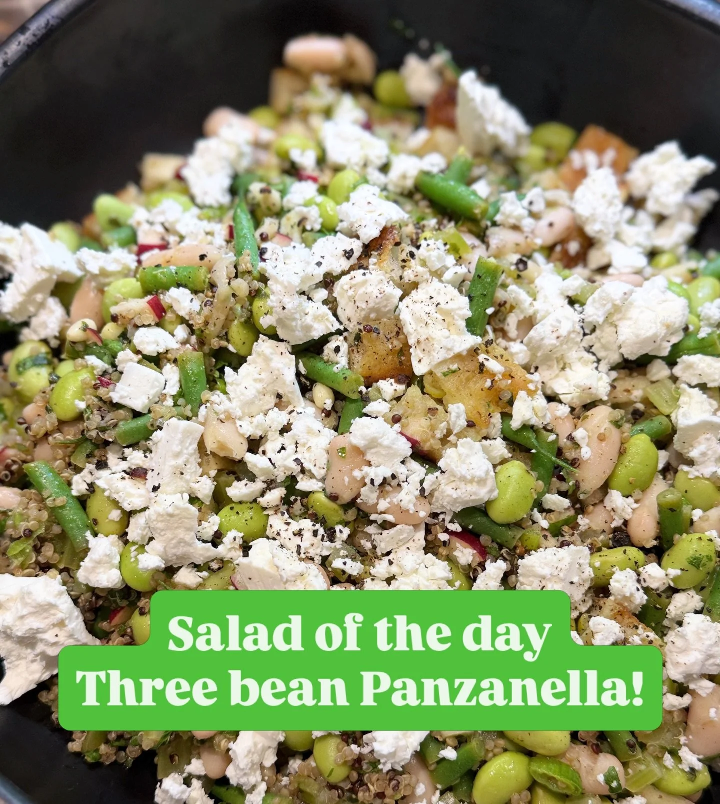 Good afternoon Salcombe! As well as beautiful Schiacciata paninis we also have Melly's delicious three bean Panzanella in the shop today, which comes with feta and sourdough croutons! ❤️

Takeaway tubs - Small &pound;5 / Large &pound;7 🥗 

So if you