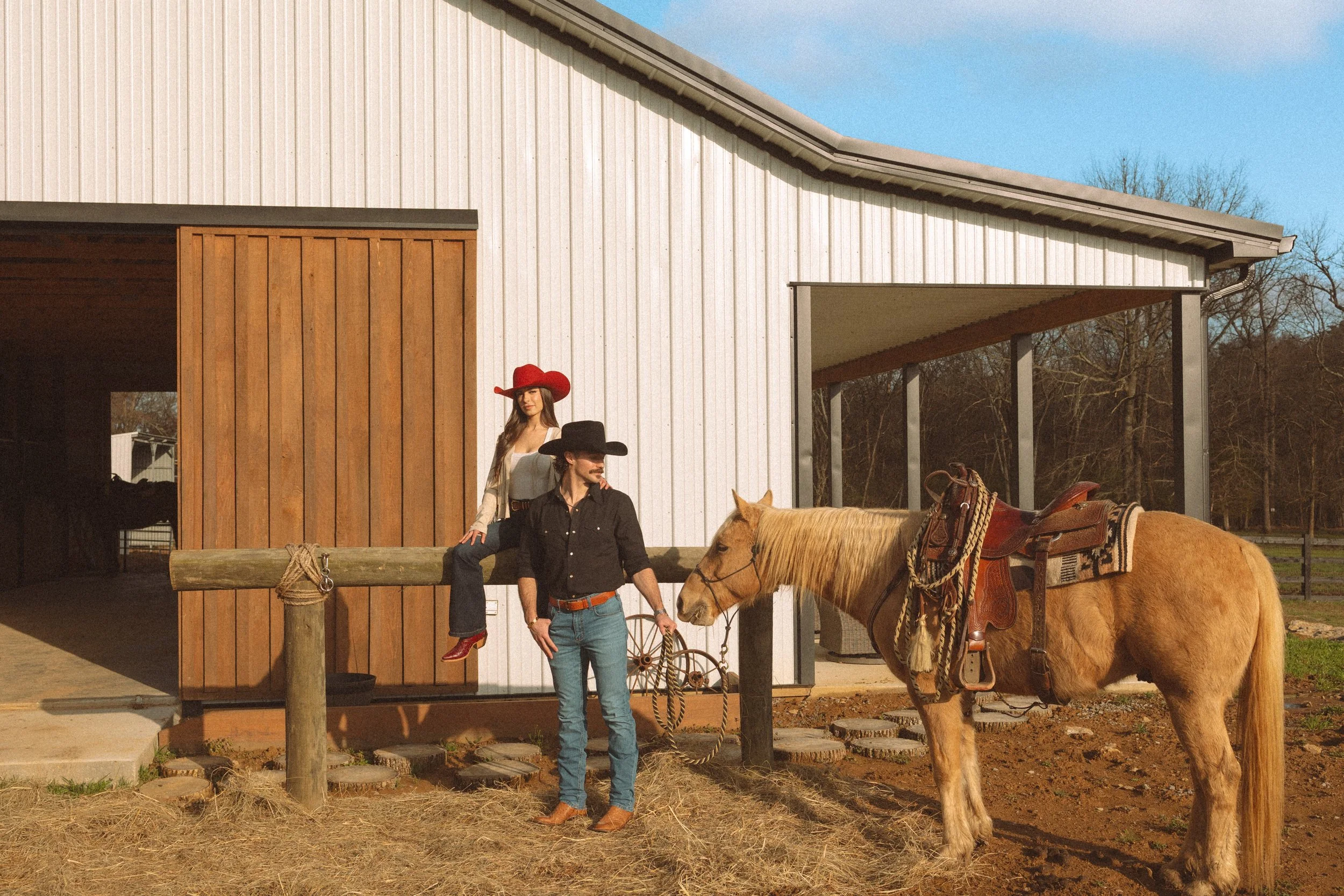 Laurie’s customers, Larissa and Emmett, just married walking off the aisle together.