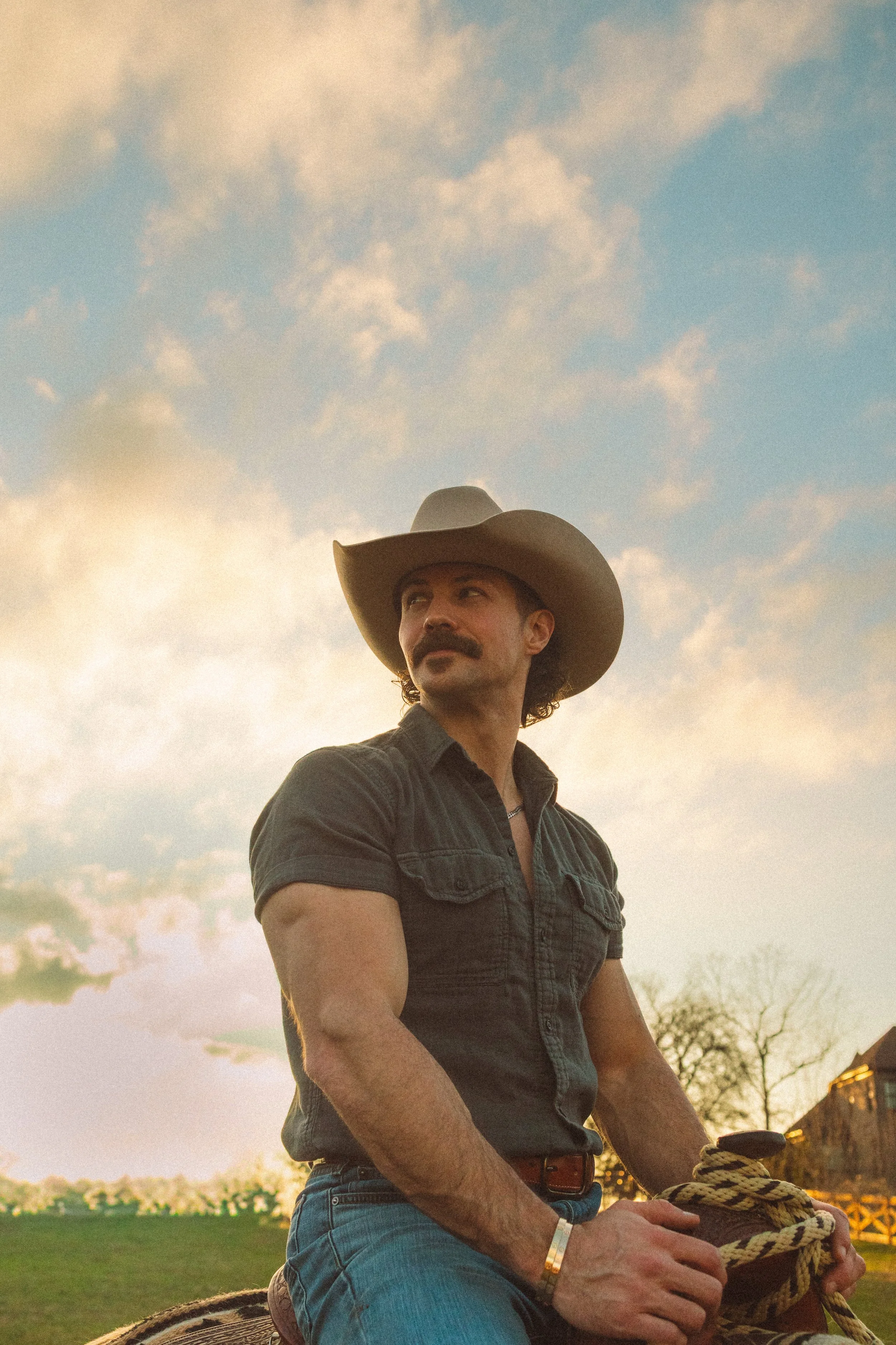 Laurie’s customers, Evan and Kade, running down a mountain after getting married. 