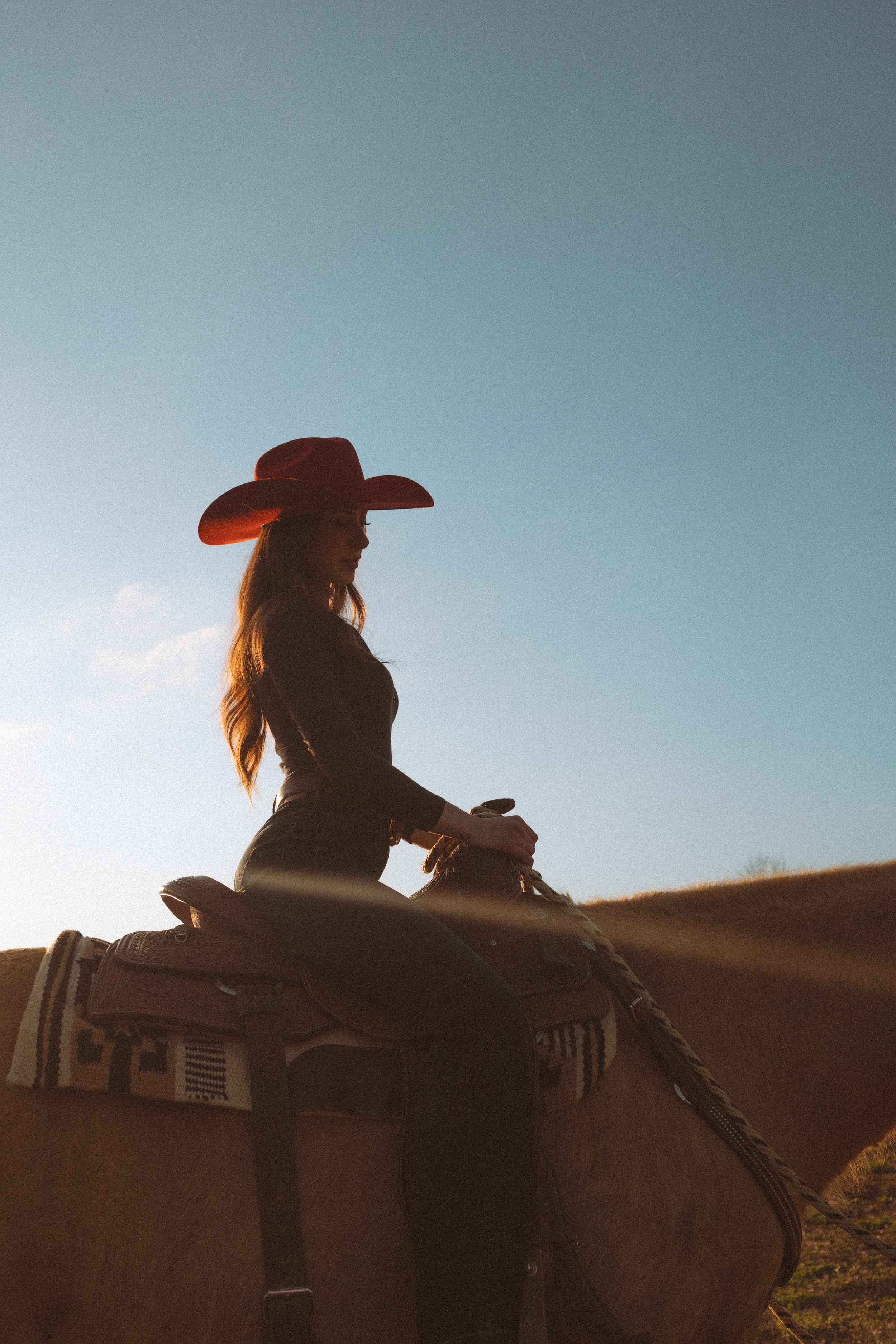 Two people dressed as cowboys at a store counter, holding ice chests labeled 'Cowboy Cannolis,' with a neon sign reading 'Faith + Force' on the wall behind them.