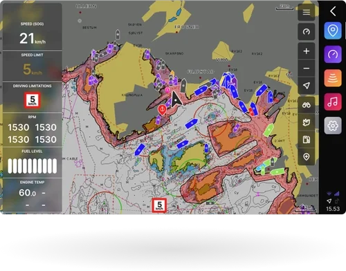 Image of chart with limitation areas