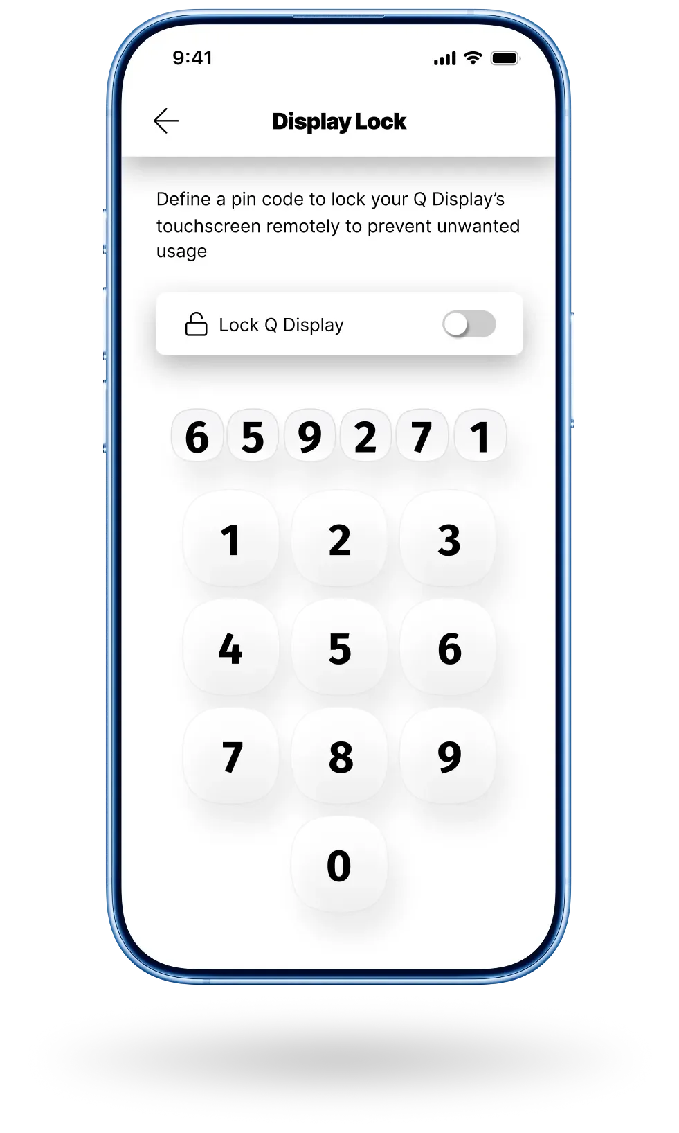 Image of Q App display lock screen