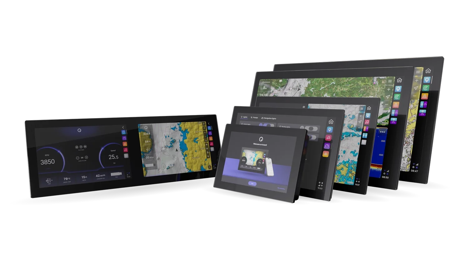 Image of different Q Display sizes