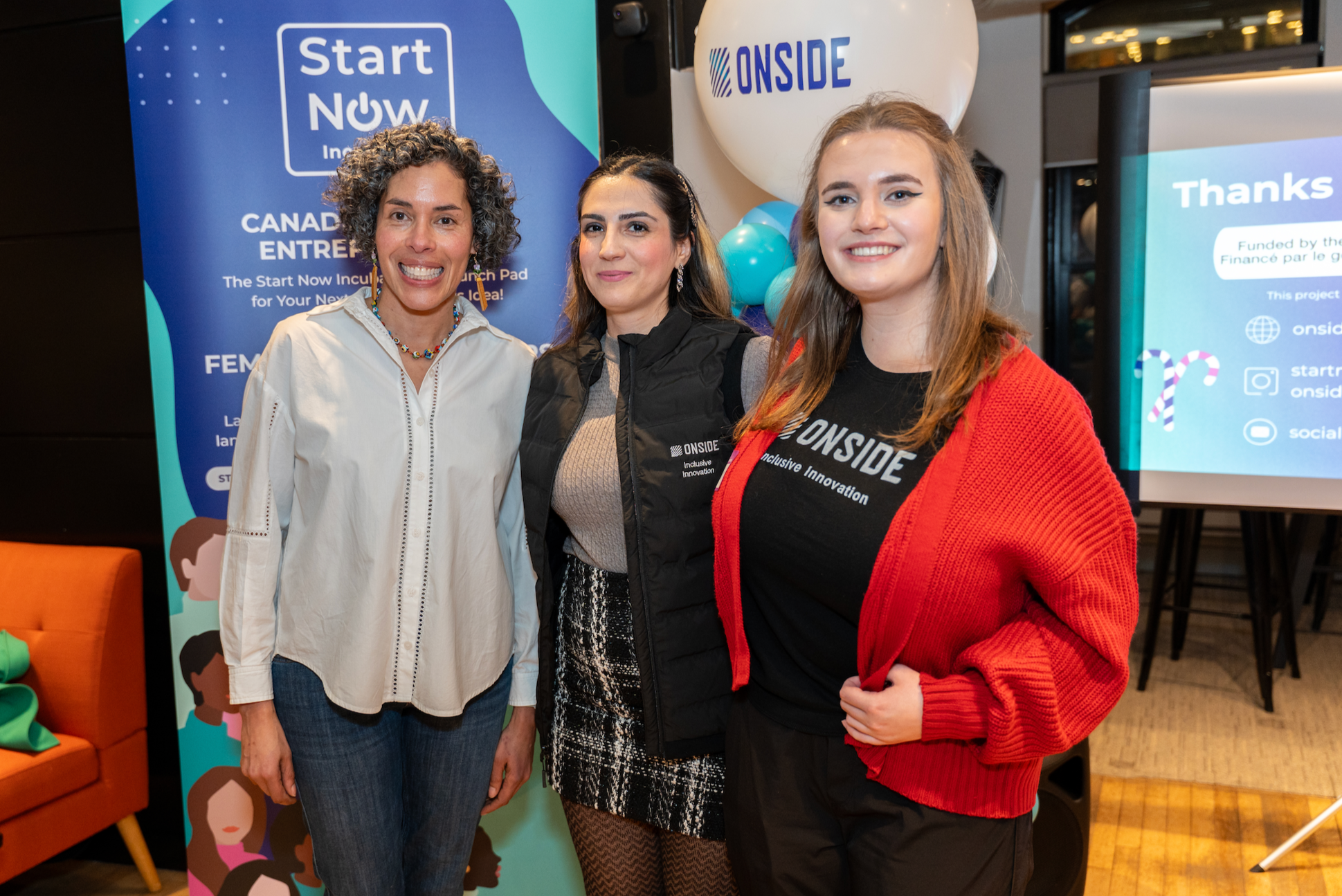 Alex, Solmaz and Megan from onside at our in-person December Connector in 2025