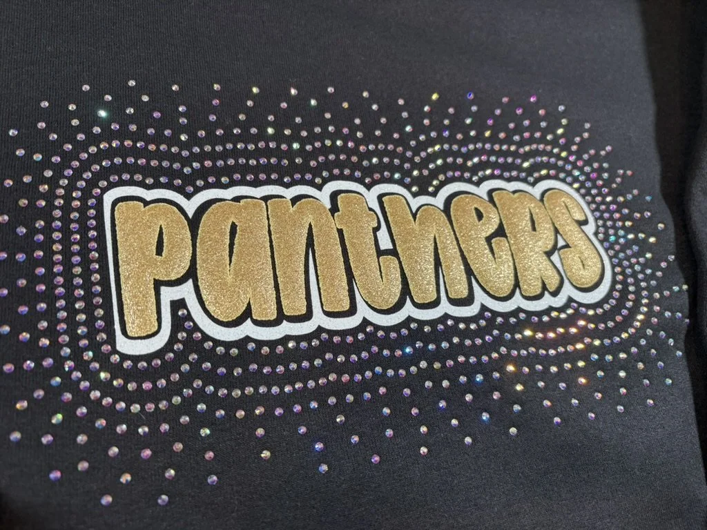 Puffy Panthers with Rhinestones- Front Paw