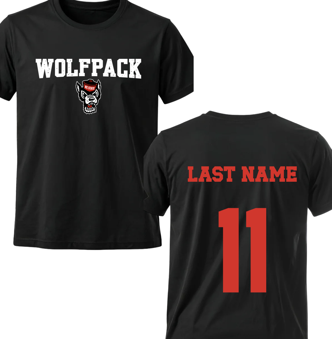 Wolfpack Mascot- Player #  T-Shirt