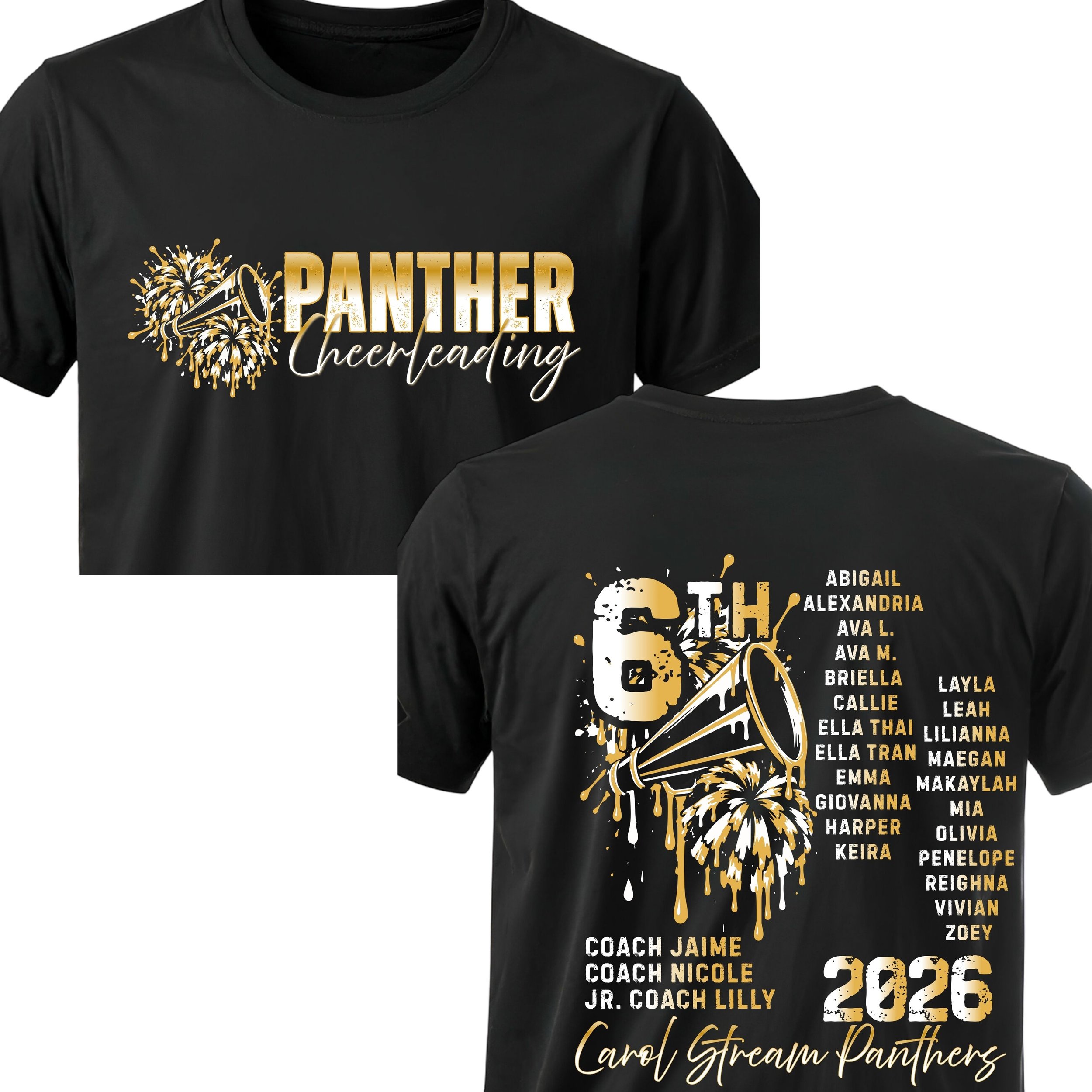 6th Grade Panther Cheerleading Roster