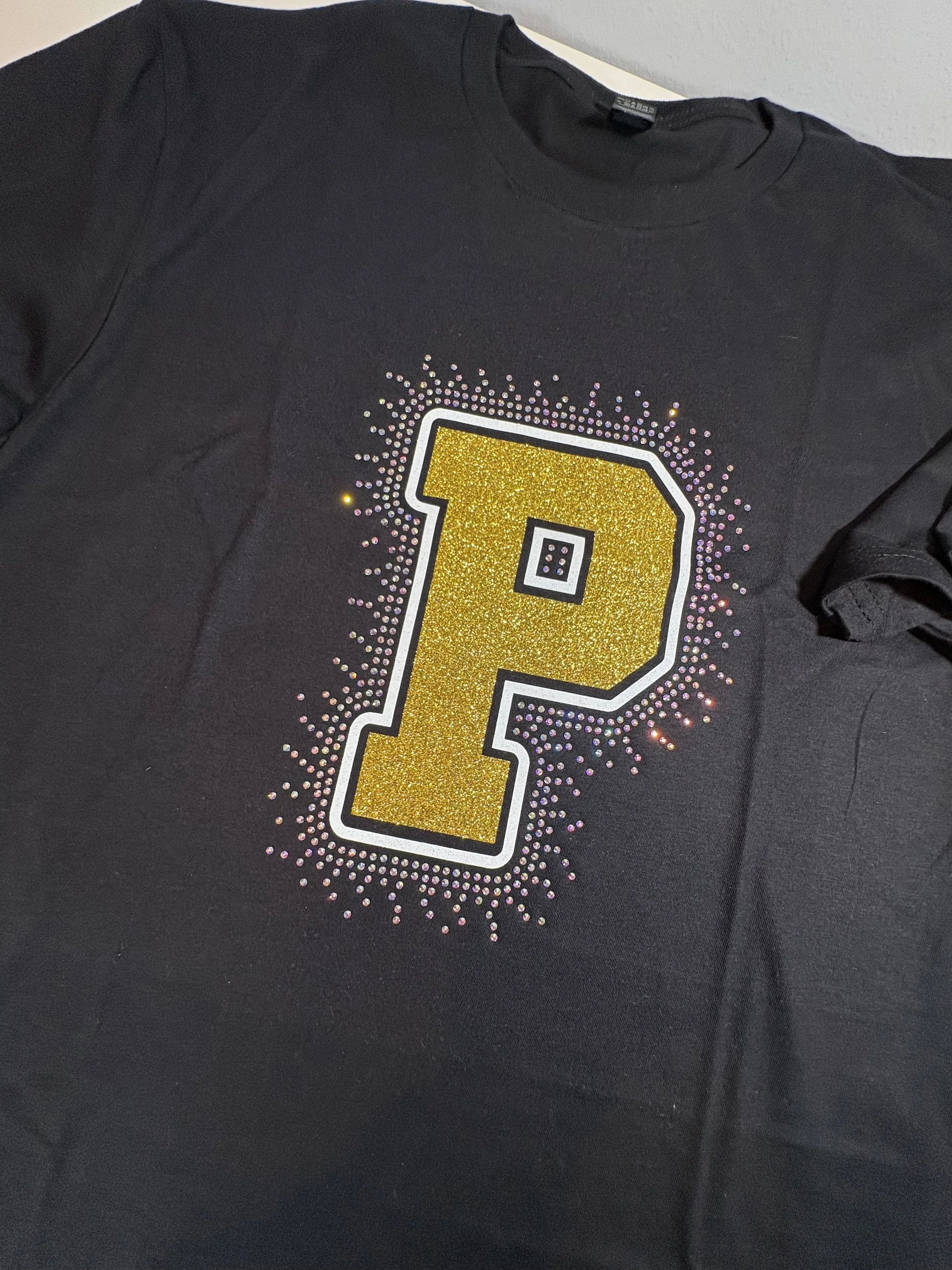 Glitter P with Rhinestones