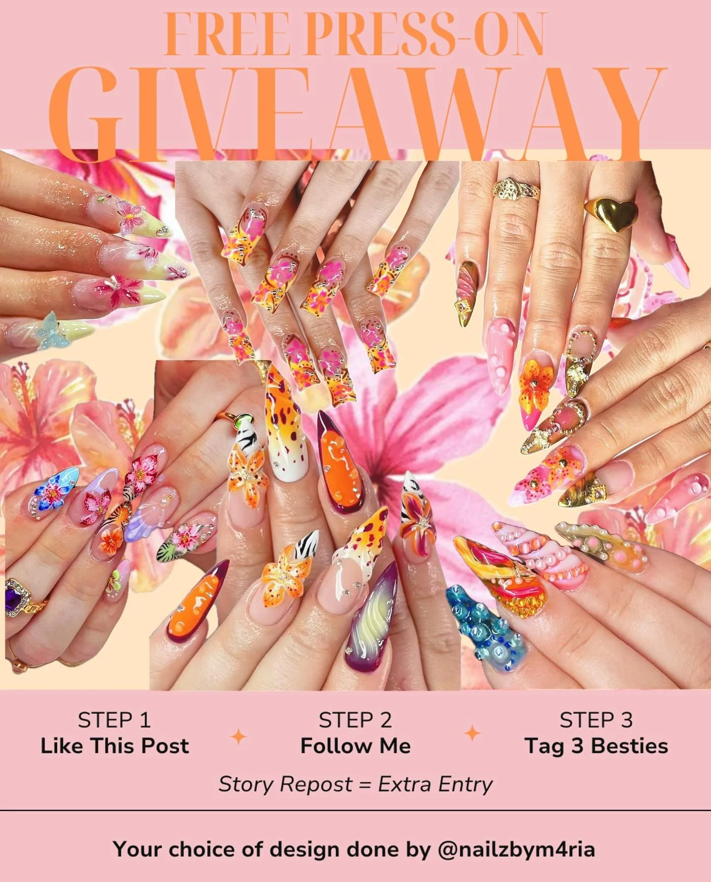 GIVEAWAYYY TIME 😝😝#nailtech #nailsnailsnails #nails💅 #nailoftheday #explorepage✨ #atlanta #atlantanails #nailstyle #pressons