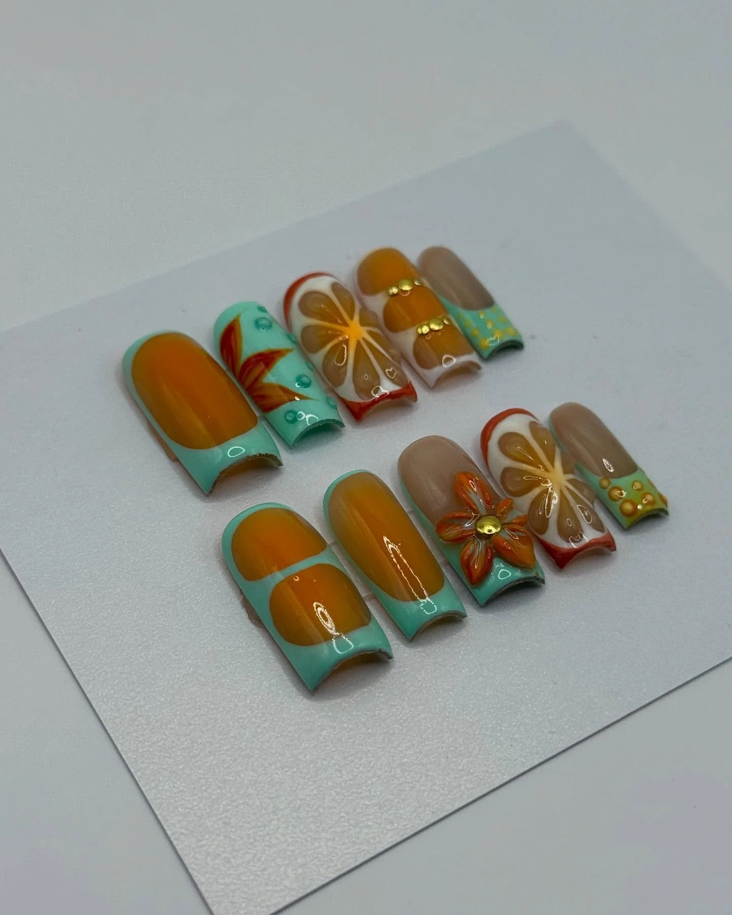 superrrr cute summer nails ☀️☀️ $25 #nails #nailsnailsnails #nailsart #nails💅 #explorepage✨ #atlanta #nailsinstagram #nailmagazine #nailoftheday