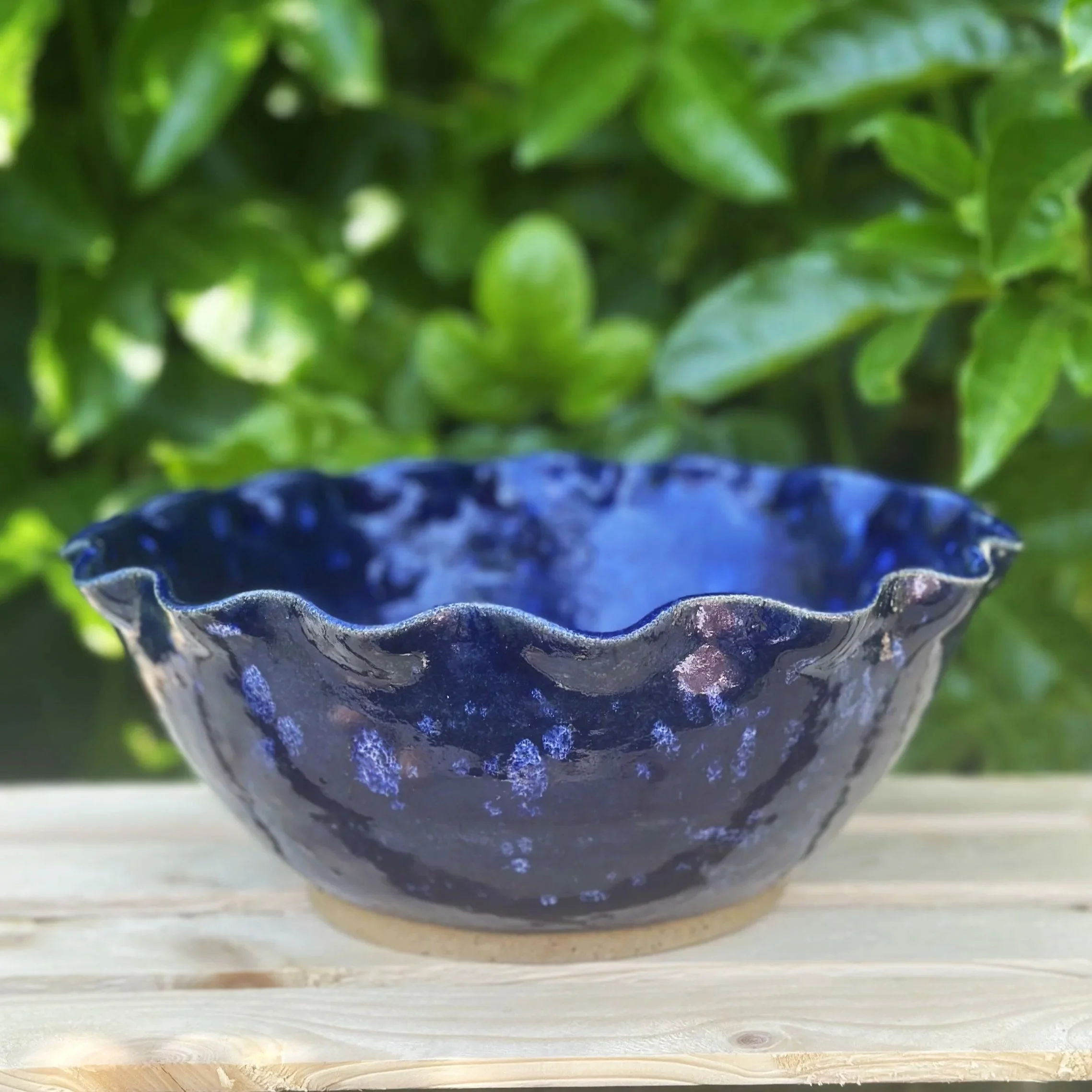 Navy Blue Ripple Bowl