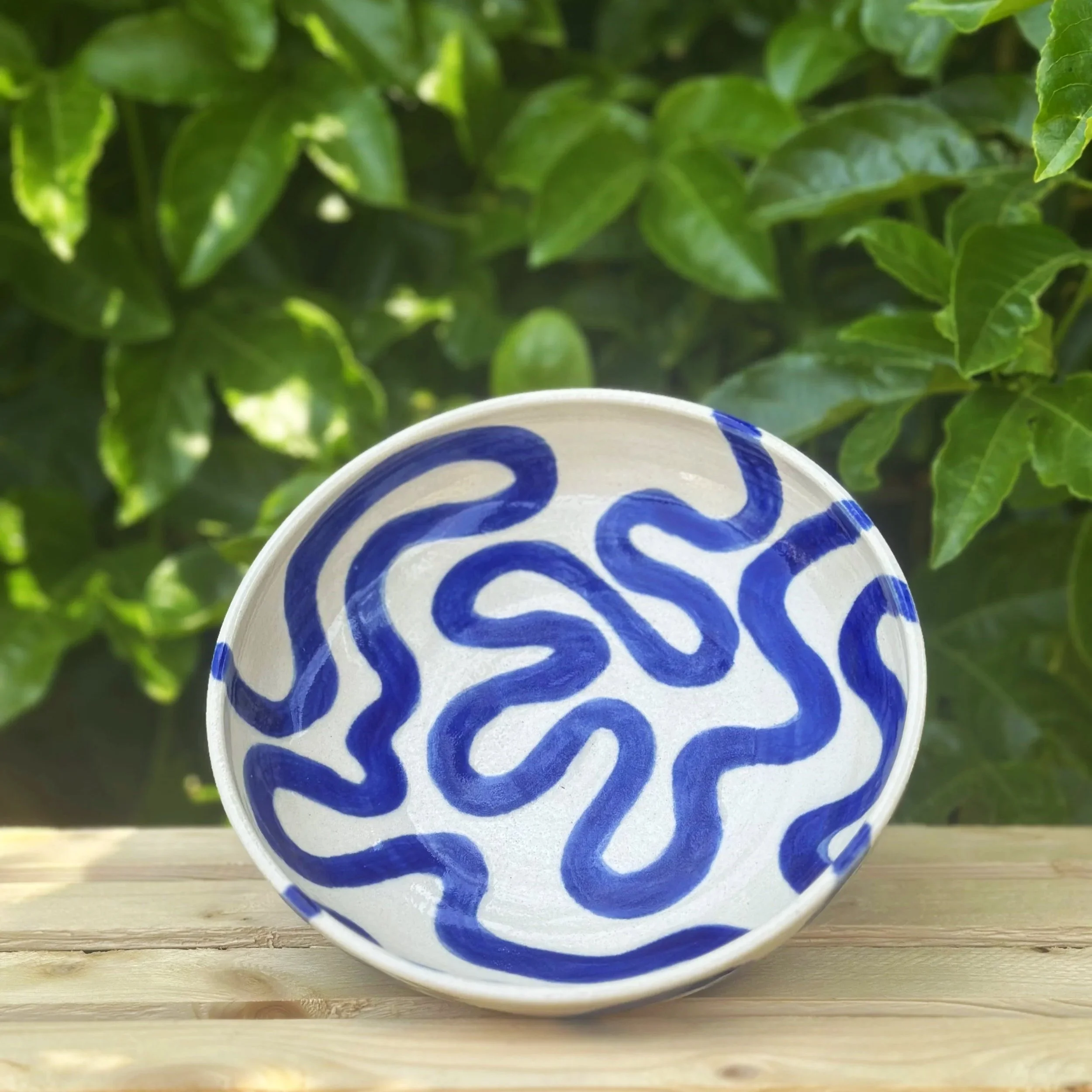 Navy Blue Squiggles Bowl