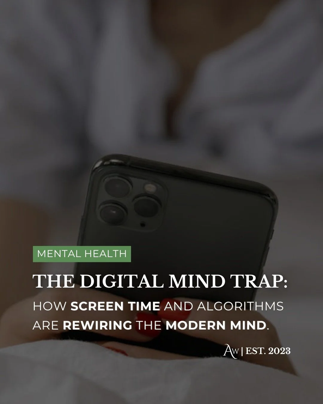 Screens are shaping our focus, mood, and mental health more than we realize. Want to understand what they&rsquo;re really doing to your brain? Read the full breakdown with the link in bio.

#DigitalWellness #ScreenTime #MentalHealthMatters #BrainHeal
