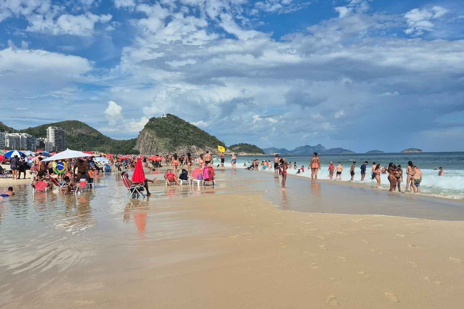 Copacabana beach in January during the afternoon