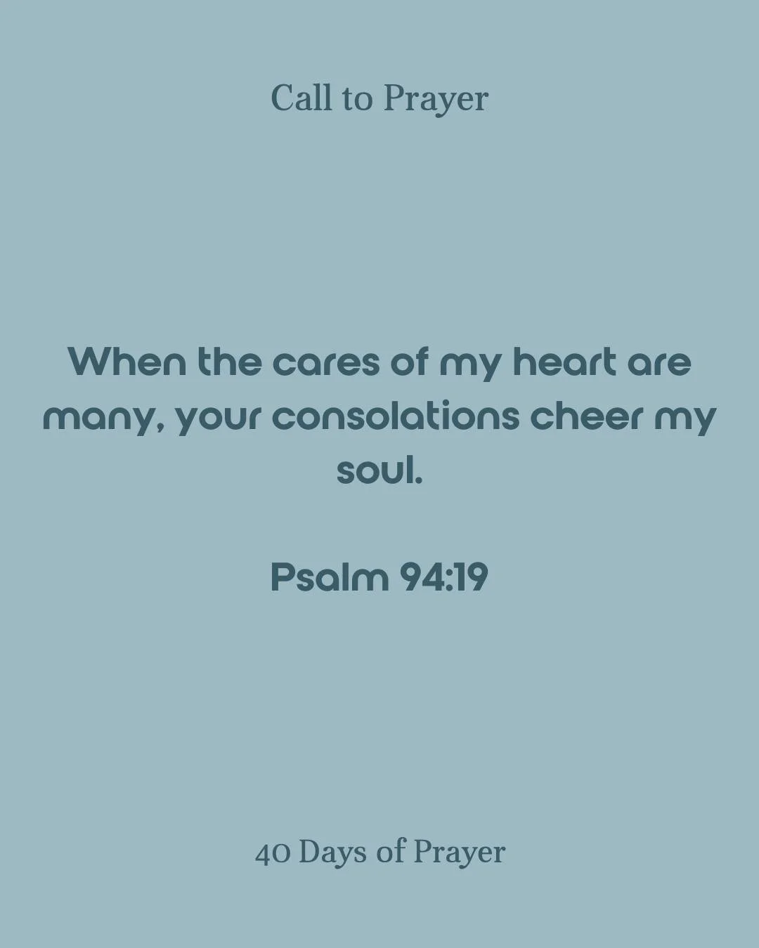 From day 21 in our 40 days of prayer.