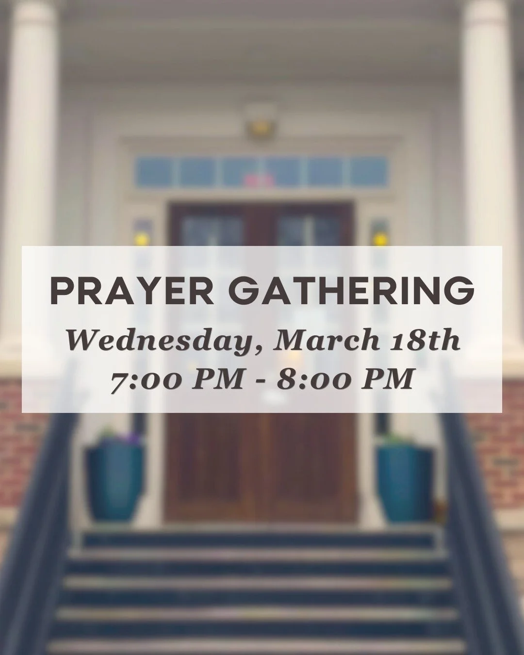 Join us in our bi-weekly prayer tomorrow, March 18th, at 7pm at Thrive! We would love to pray with you.