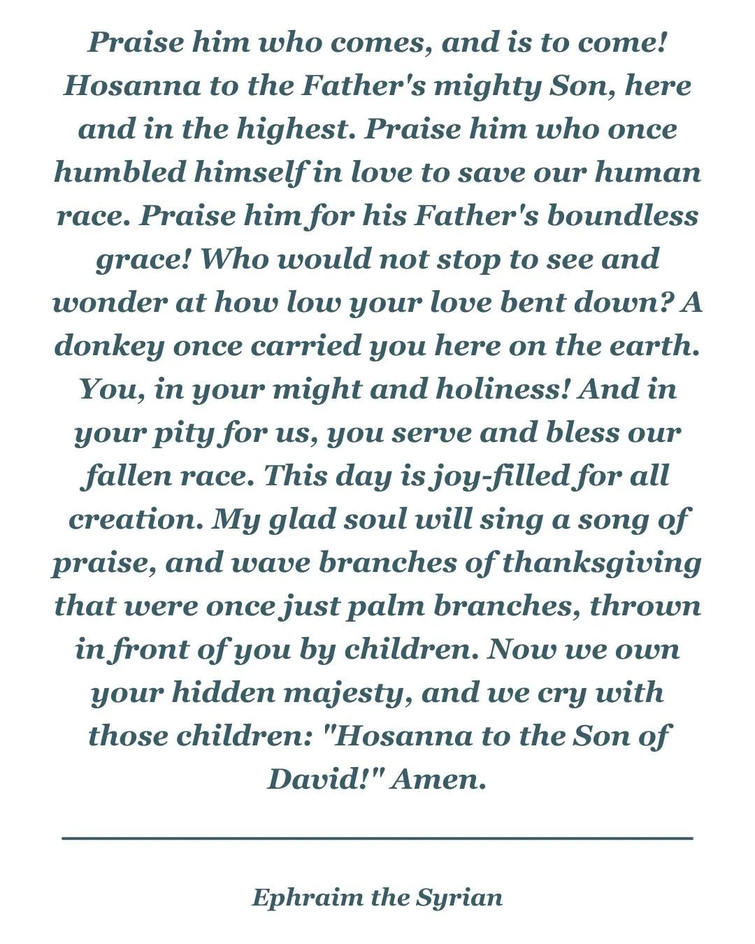 Let's turn our hearts and minds to Christ this Palm Sunday.