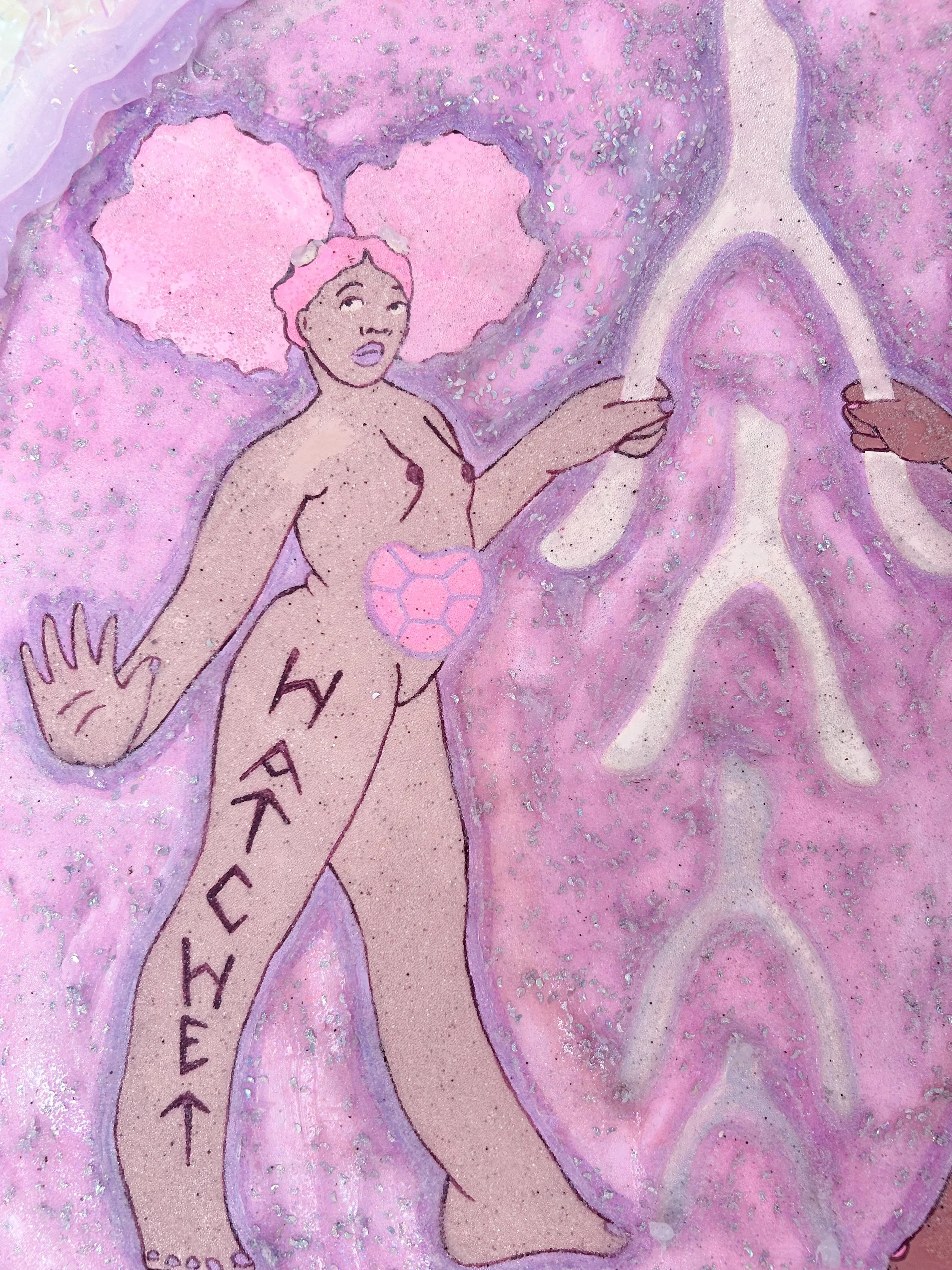 ENTER GAME, 2025
Acrylic medium, gouache, watercolor, airbrush, and craft materials on archival paper
33 x 35 in
