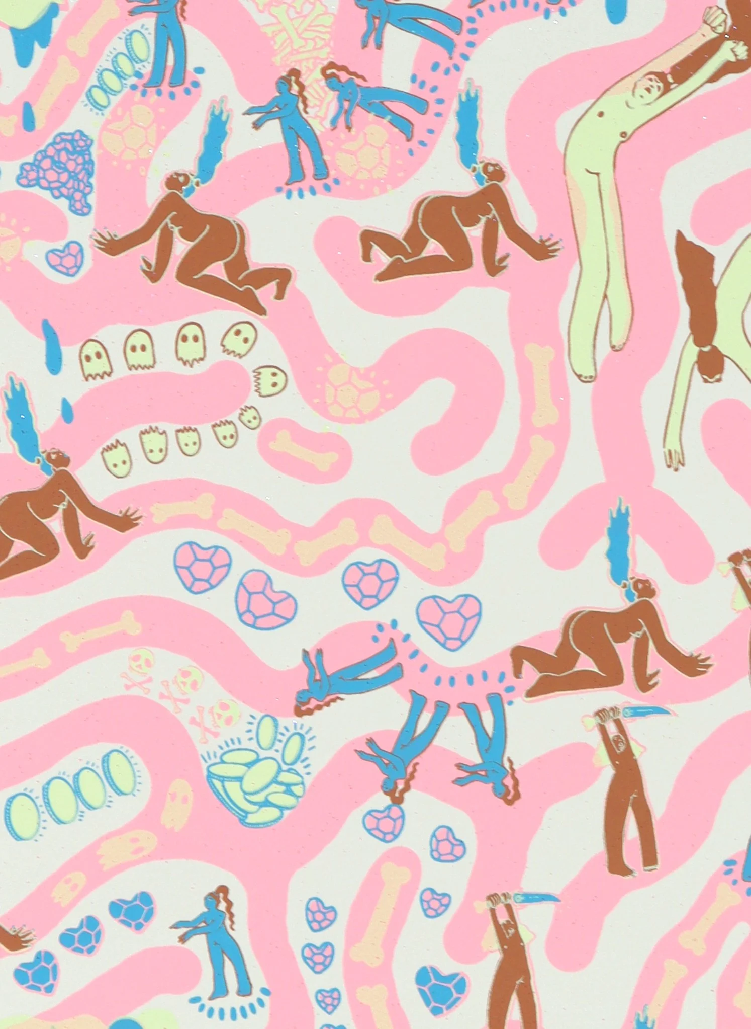 Inner Space Case, 2024, 5 color serigraph with glitter element on archival paper, 26 x 22.25 in, edition of 10