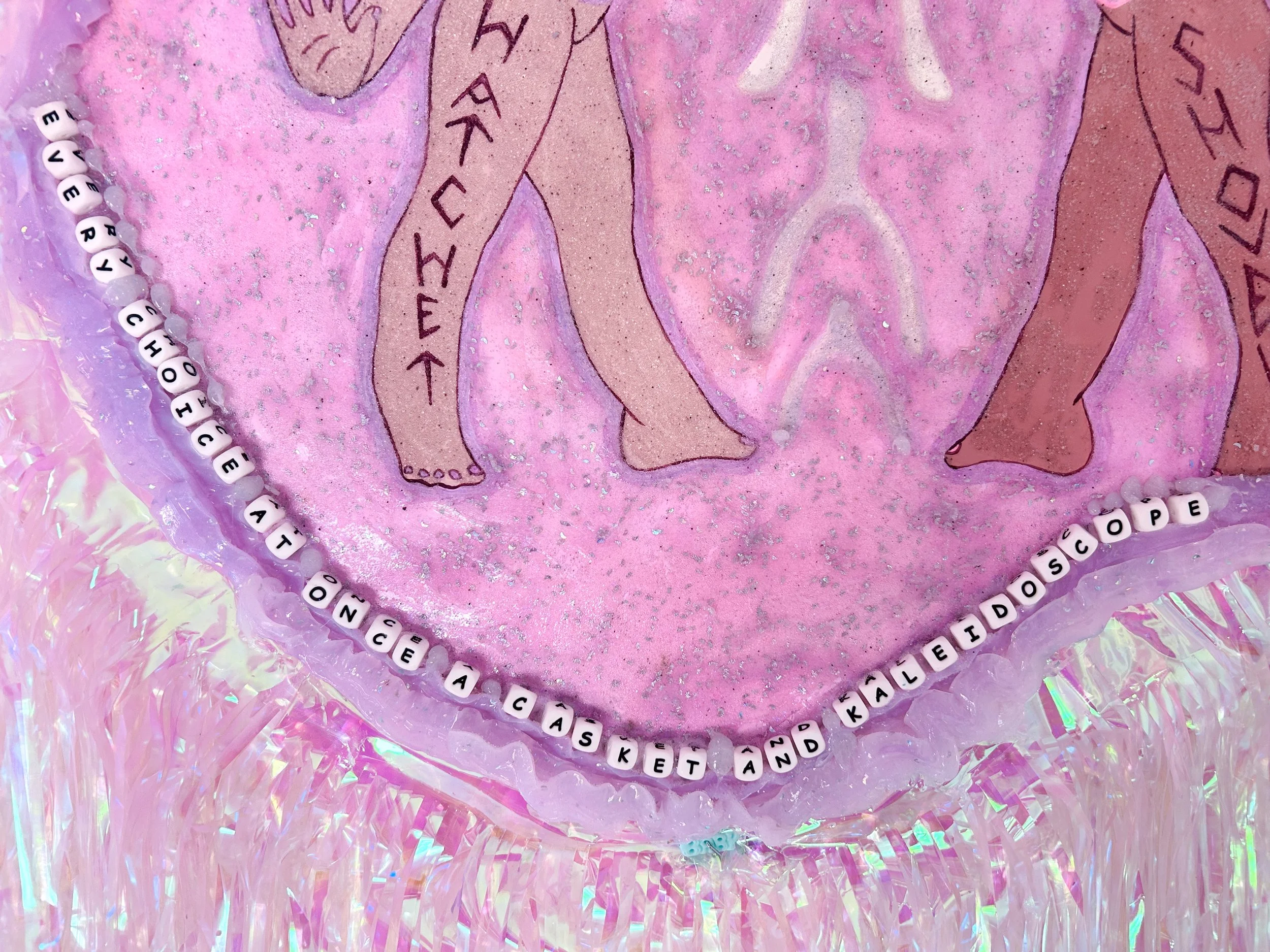 ENTER GAME, 2025
Acrylic medium, gouache, watercolor, airbrush, and craft materials on archival paper
33 x 35 in