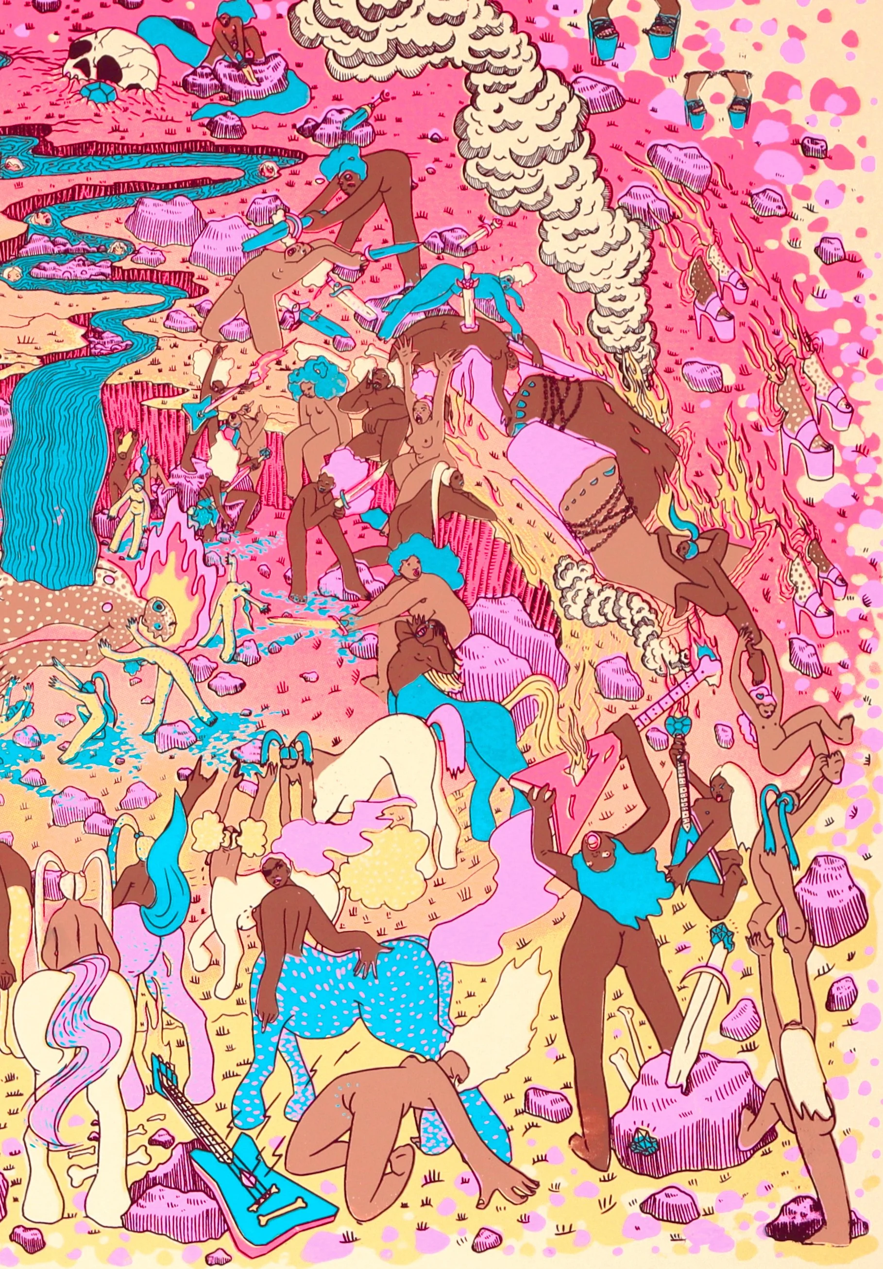 The Main Event (1/10), 2025
7 color serigraph on archival paper 
22 x 27 in