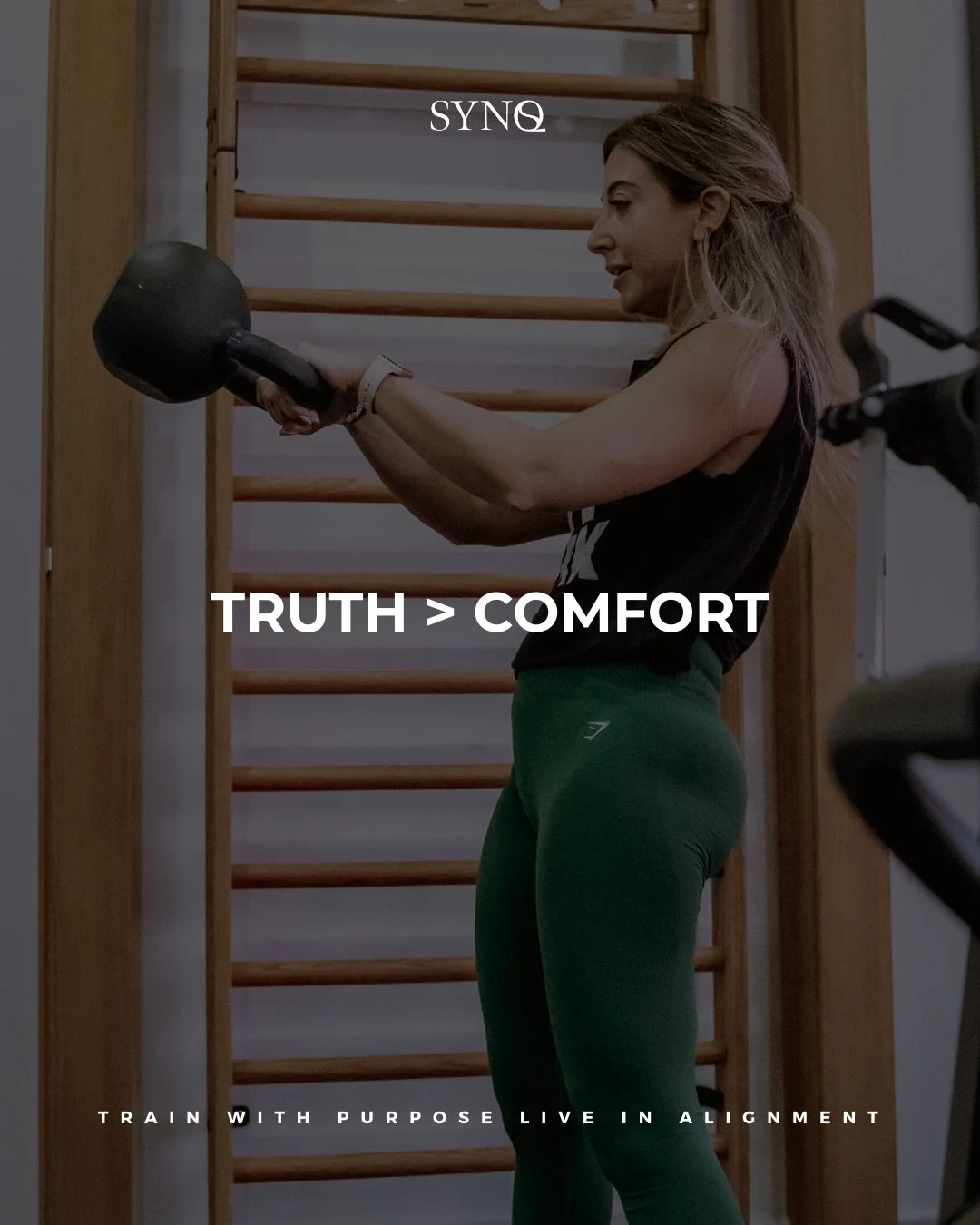 Honesty over ego. Growth over comfort.

Excuses might feel comfortable, but they&rsquo;re the first thing standing between you and your results.

At SYNQ we choose real coaching, the kind that reflects where you are and reveals what you can become.
W