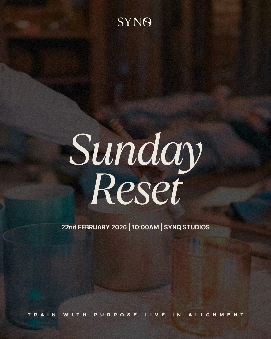 Join us here at SYNQ for a Sunday Reset with Helen✨
 When the week is often busy and fast, the Sunday Reset is an invitation to slow down before it all begins again.

This session is about creating space - in your body, your breath, and your week thr
