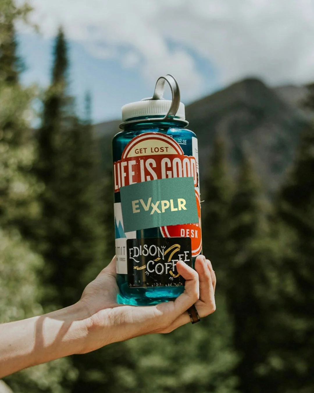 EV-XPLR water bottle logo sticker